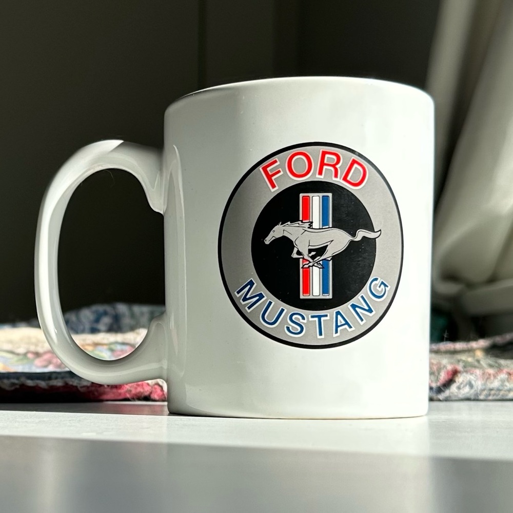 Ford Mustang Open Road Brands Red White Blue Ceramic 16 OZ Coffee Mug muscle car